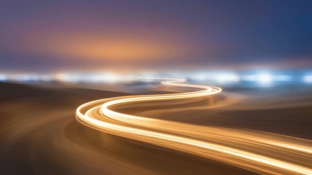 光へと溶ける道が未来の可能性を示す抽象風景
