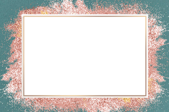 Shiny gold border png festive rose gold glitter frame