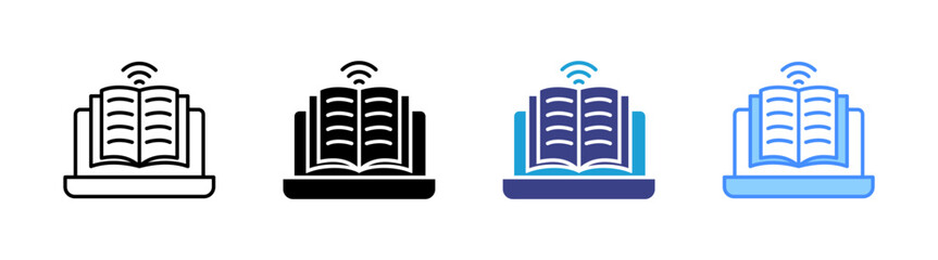 Obraz premium Online Learning icon set multiple style collection