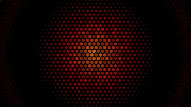 Red orange hexagon pattern abstract digital motion background seamless loop suitable for futuristic designs, tech presentations, gaming intros, or dynamic visual effects.