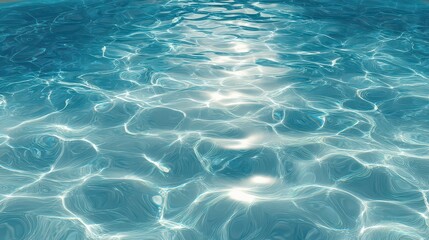 Obraz premium Aqua Water Surface with Reflected Sunlight Creating Sparkling Patterns in Azure Blue Hues Casting Dynamic Textures for Backgrounds and Artistic Visualizations