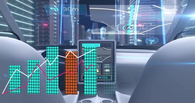 Autopilot engaging, tablet and HUD showing message, counting down, expanding analytics for waypoint