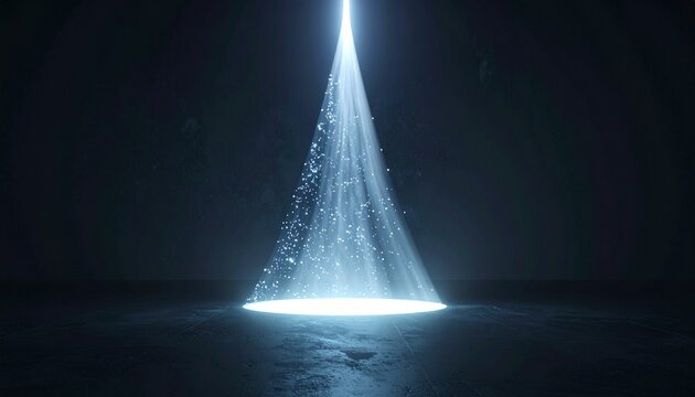 volumetric light cone in fog with particles, 