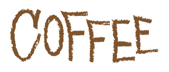 Fototapeta premium Coffee png word sticker typography, transparent background