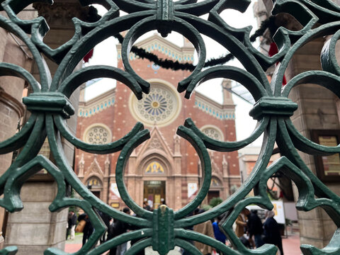The Church of St. Anthony of Padua main entrance (Turkish: St Antuan Kilisesi) on December 12, 2025 in Istanbul, Turkey. St. Antuan Church was built in 1725.