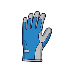 Obraz premium Blue and gray work glove, cartoon style