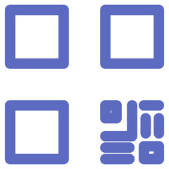 Flat Colored QR Code Icon for Digital Identification System