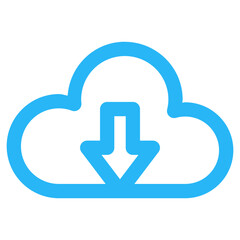Obraz premium Flat Colored Cloud Download Icon for Cloud Computing Storage