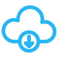 Obraz premium Flat Colored Cloud Download Icon for Cloud Computing Storage