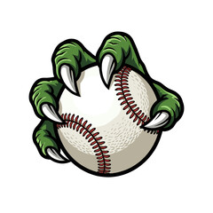 Green Monster Claw Gripping Baseball Ball