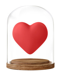 Heart shape png glass dome sticker, Valentine's Day concept art, transparent background © Rawpixel.com