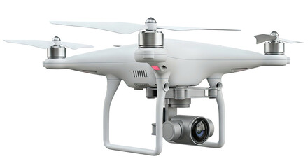 White Quadcopter Drone with Camera Gimbal