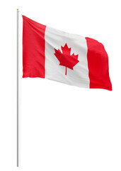 Png Canadian flag on pole, transparent background © Rawpixel.com
