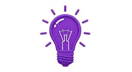 Fototapeta premium Purple Light Bulb with Rays of Light