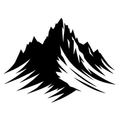 Silhouette of a rocky mountain