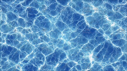 Abstract Mosaic Pattern of Blue and White Interwoven Lines Evoking Water Surface Texture