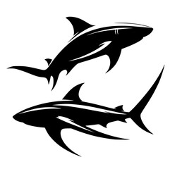 Silhouette of two sharks