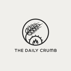 The Daily Crumb Bakery Logo Design with Wheat and Oven.