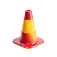 orange traffic cone on asphalt road during sunny day with blurred background