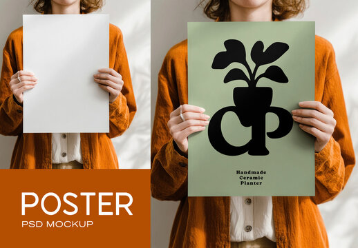 Elegant Poster Mockup Design PSD