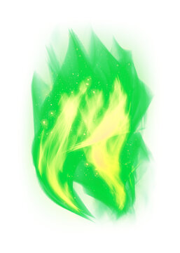 Png retro green fire flame graphic element