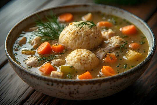 matzah ball soup in a bowl