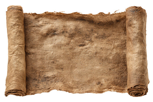 Vintage Scroll Paper Isolated on White