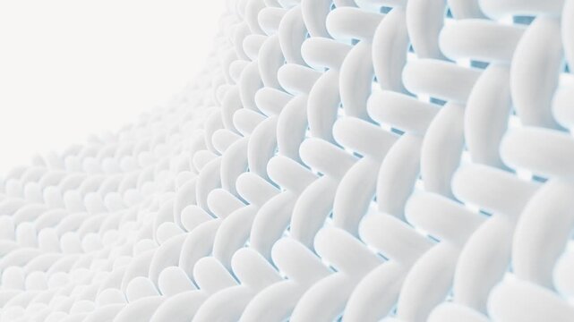 Woven fabric texture close up motion graphic, microscopic view of textile fibers cleaning animation