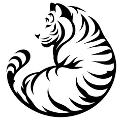 Silhouette of a tigress