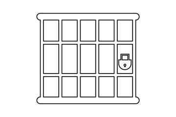 jail icon, prison icon, vector illustration of an old prison window icon.