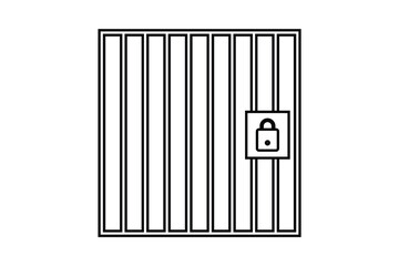 jail icon, prison icon, vector illustration of an old prison window icon.
