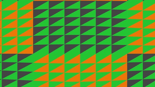 Green orange geometric triangle repeat pattern