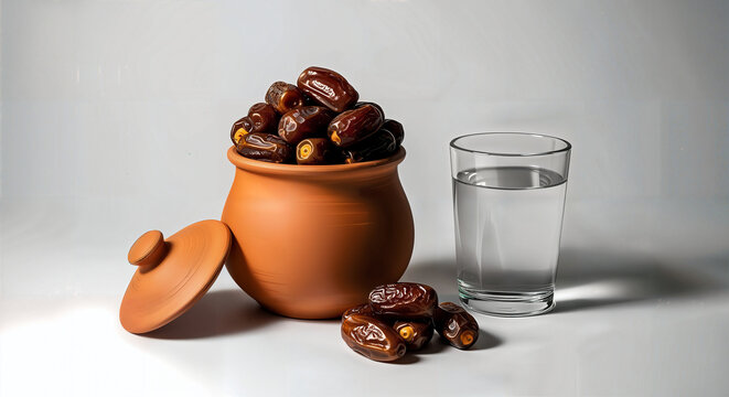 Ramada iftar essentials dates and water for breaking fast