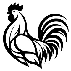 Silhouette of a muscular rooster