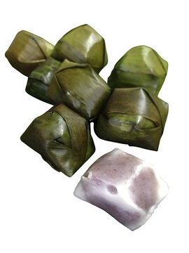 Kuih koci with white background 