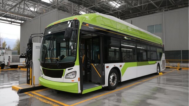 Electric Bus Charging Station Area at Depot for Sustainable Public Transportation Solutions