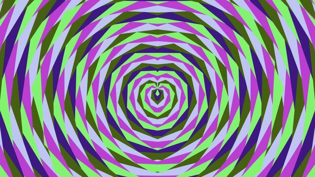 Psychedelic purple green heart spiral pulse