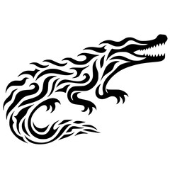 Fire crocodile silhouette
