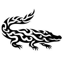 Fire crocodile silhouette