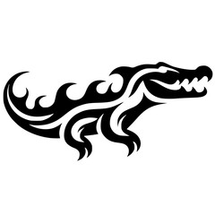 Fire crocodile silhouette