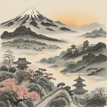 古都の春、霊峰を仰ぐ