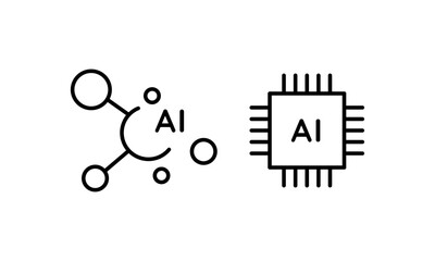 AIイメージのシンプルなアイコン ベクターイラスト