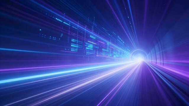 Abstract blue cyberspace illustration representing secure modern internet communication technology