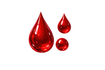 Obraz premium Blood donation and transfusion concept with red glossy drops moving, medical healthcare symbol on transparent background