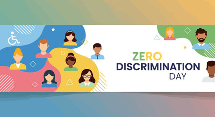 Obraz premium Diverse group of people celebrating Zero Discrimination Day together in a vibrant illustration