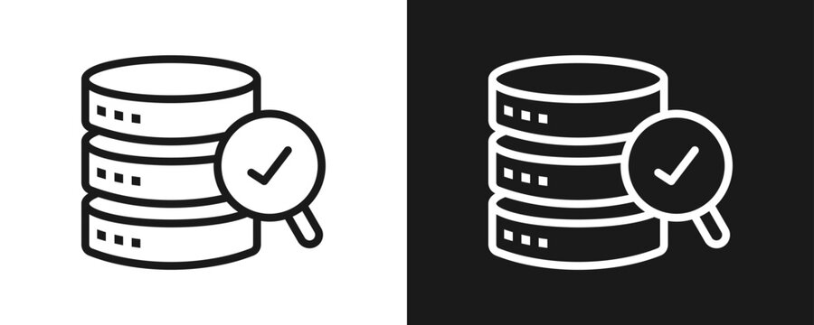 Data Integrity Icon Set Outline In White And Black Background
