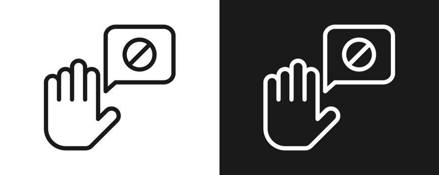 Right To Object Icon Set Outline In White And Black Background