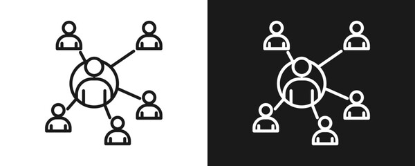 Obraz premium Social Network Icon Set Outline In White And Black Background