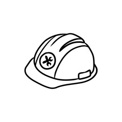 Fototapeta premium safety hard hat icon for construction and industrial work