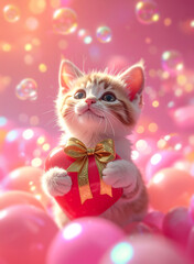 valentine kitty ith hearth
